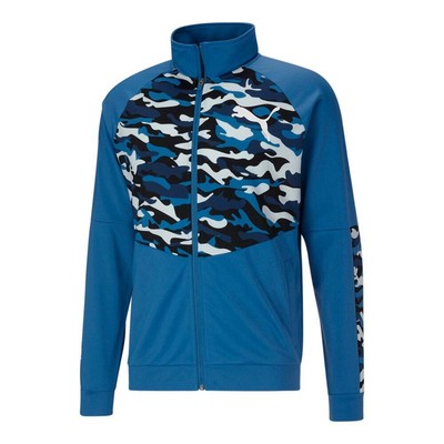 

Puma Contrast Blocked Camo FullZip Jacket Mens Size  Повседневная спортивная верхняя одежда, Синий, Puma Contrast Blocked Camo FullZip Jacket