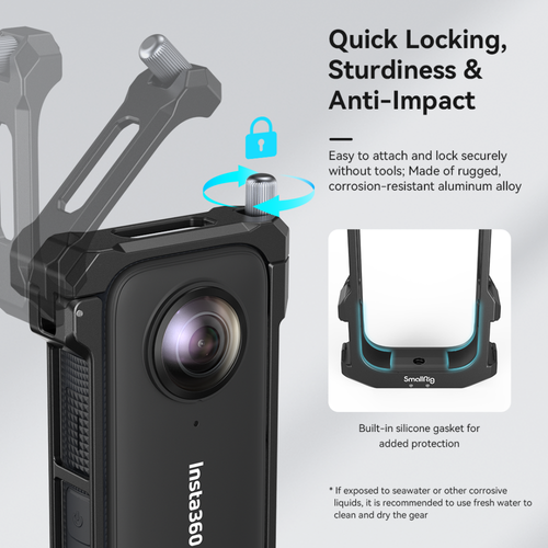 SmallRig Portable Dual Suction Cup Camera Mount SC-2K+Frame for Insta360 X3