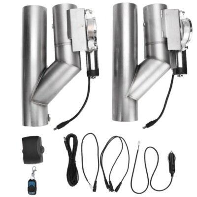 2pcs 3''Electric Downpipe E-Cut Out Valve + One Controller Remote Kit