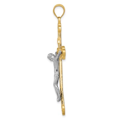 Pre-owned Superdealsforeverything Real 14kt Two-tone Inri Crucifix Pendant