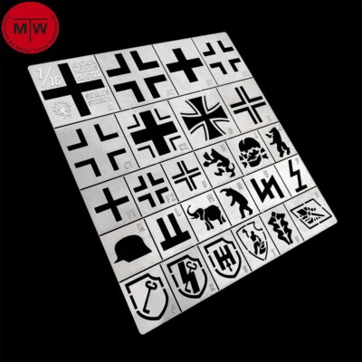 1/16 German King Tiger/Tiger/Panther Tank Leakage Spray Stencil Template Tools