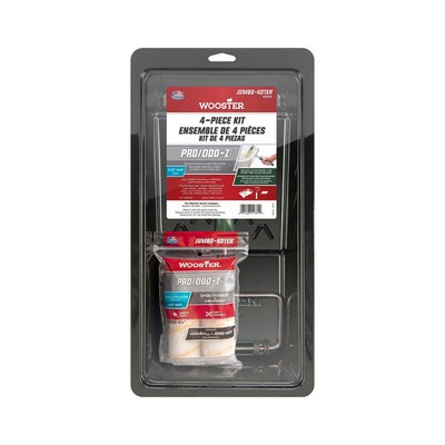 WOOSTER RR393-4 1/2 Paint Roller Kit,4 1/2'' L,3/8'' Nap 6WB46