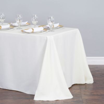 1/10 Pcs 90 x 132 in. Polyester Rectangular Tablecloth for 6 ft Table, Wedding