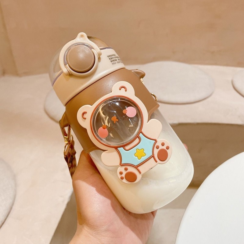700ml Kids Water Bottle for School Boys Girl Cup With Straw Cartoon Leakproof
