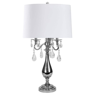StyleCraft Floor Lamp 30.25''H 1 Light Linen Shade Material On/Off Switch White