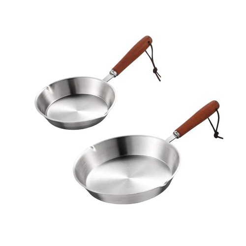 Stainless Steel Small Frying Pan Omelette Pan Open Skillet with Helper Handle.
