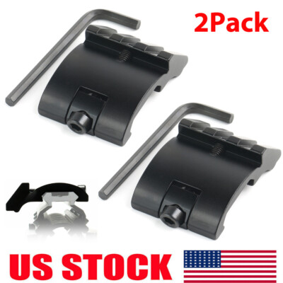 2Pcs Ultra Low Profile 45 Degree Side 20mm Offset Picatinny Rail Mount 3 Solts