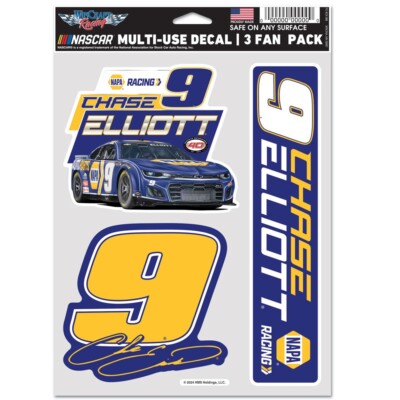Chase Elliott 2024 Wincraft #9 NAPA Multi Use Decal Sheet(3Pc)