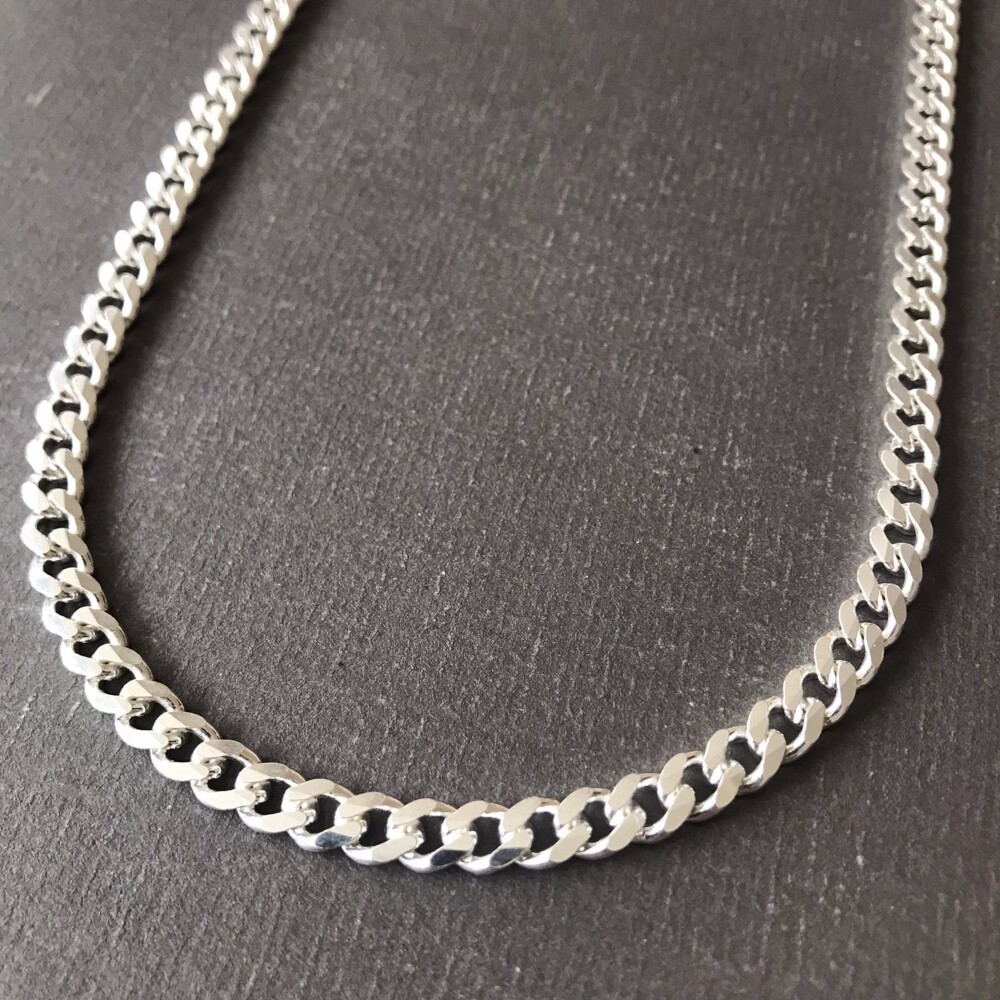 Pre-owned Handmade Mens Tight Curb Cuban Link Chain Necklace 925 Sterling Silver 6.5mm 58gr 28inch