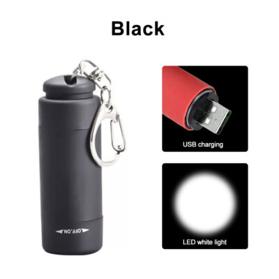 Mini Waterproof Rechargeable LED Light USB Flashlight-Lamp Torch Pocket Keychain