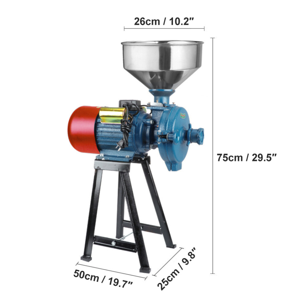 Commercial Electric Grain Mill Grinder 3000W Dry Cereals Wheat Corn