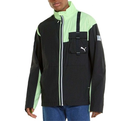 

Puma Bmw Mms Statement Woven FullZip Jacket Мужская зеленая повседневная спортивная верхняя одежда, Зеленый, Puma Bmw Mms Statement Woven FullZip Jacket