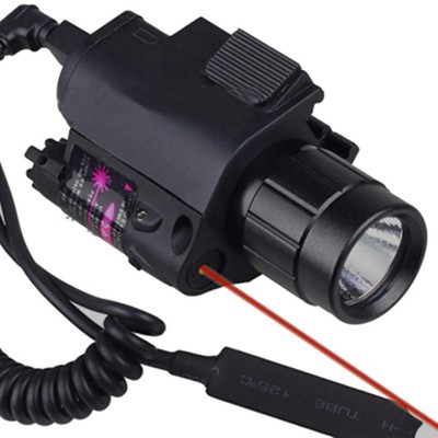 LED Tactical Insight 300 Lumen Red Laser Flashlight For Pistol Gun 3 Modes