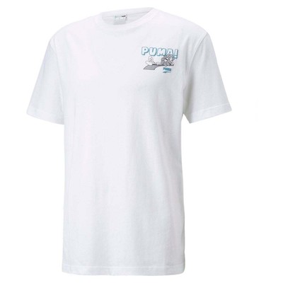 

Мужские белые повседневные футболки Puma Downtown Graphic Tee 53716302, Белый, Puma Downtown Graphic Tee