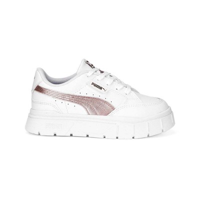 

Puma Mayze Stack Shine Молодежные белые кроссовки на шнуровке для девочек Повседневная обувь 39106501, Белый, Puma Mayze Stack Shine Lace Up Youth