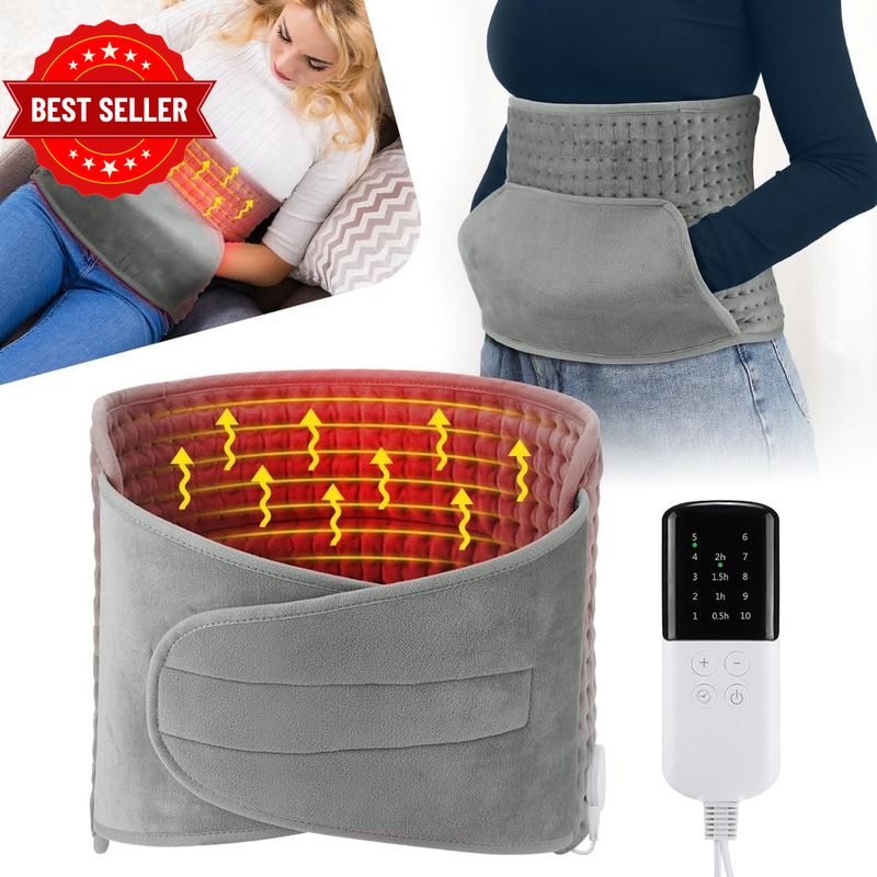 Heating Pad for Back, Upgraded Electric Heating Pad for Low Back Neck Shoulder P