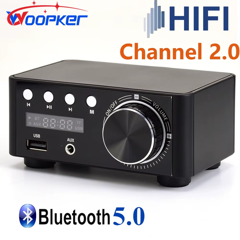 Digital Bluetooth Power Amplifier 50Wx2 Hifi Class D Mini Amp 2.0 Channel Stereo