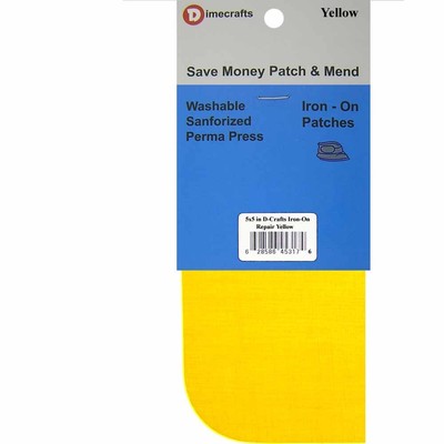 2 Iron-On Repair Patches 5 x 5 Inch Compare to Bondex - Yellow