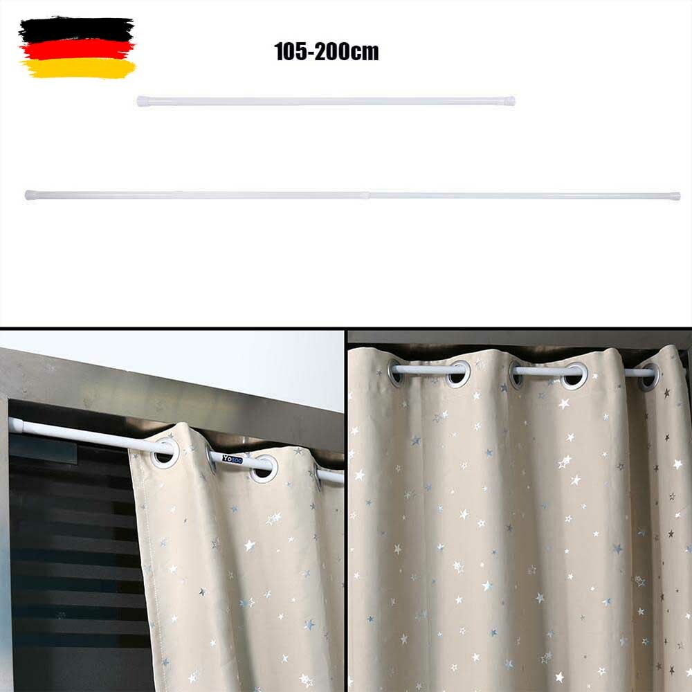 Duschstange Teleskop 105-200cm Dusch Vorhang Stange Klemm Ausziehbar Ohne Bohren