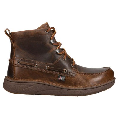 

Мужские коричневые повседневные ботинки на шнуровке Justin Boots Hazer Moc Toe JM450, Коричневый, Justin Boots Hazer Moc Toe Lace Up