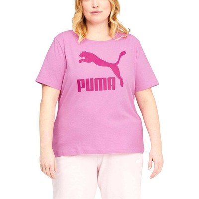 

Puma Classics Logo Crew Neck Short Sleeve TShirt Plus Womens Purple Athletic Cas, Фиолетовый