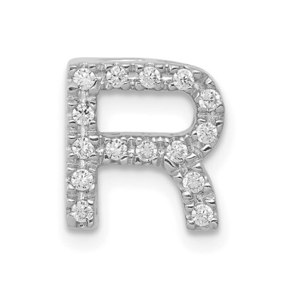 Pre-owned Superdealsforeverything Real 14kt White Gold Diamond Initial R Charm