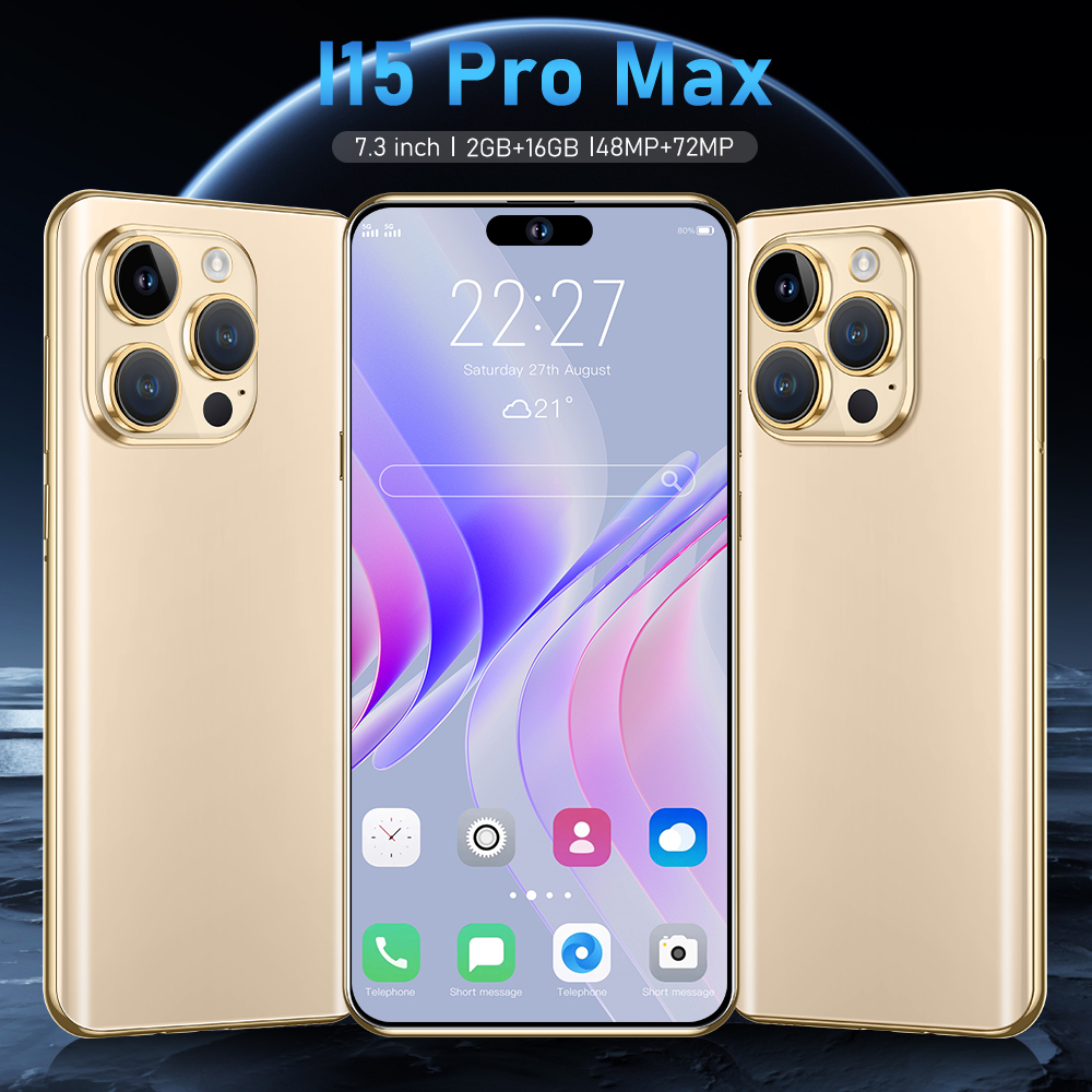5G Smartphone 7.3" I15 Pro Max 2GB+16GB Android Dual Sim Unlocked Mobile Phones