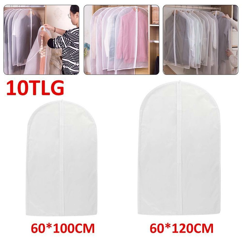 10xKleiderschutzhülle Kleidersack Schutzhülle transparente Kleiderhülle
