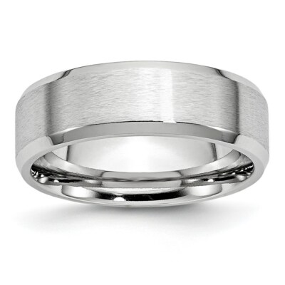 Chisel Cobalt Satin and Polished Beveled Edge 6mm Band S:10