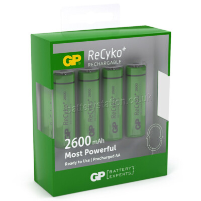 GP ReCyko+ AA HR6 2600mAh Rechargeable Batteries x 4 *High Capacity*