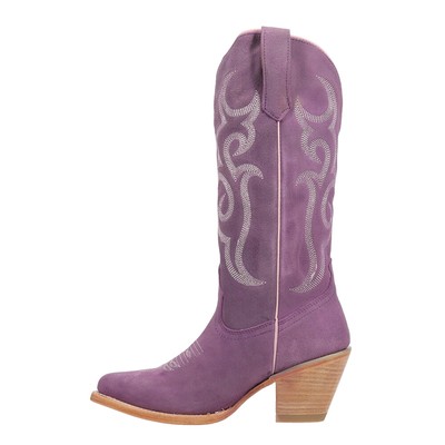 Pre-owned Ferrini Quinn Embroidered Snip Toe Cowboy Womens Purple Casual Boots 8486144