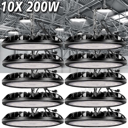 10 Pack 200W UFO LED High Bay Light Shop Industrial Commercial Factory Warehouse