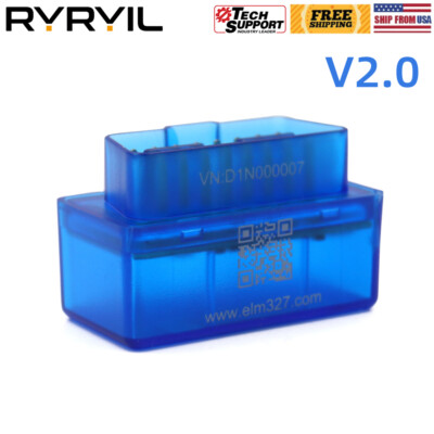 ELM327 V2.0 Bluetooth OBD2 For Android Torque Super Diagnostic Code Reader 