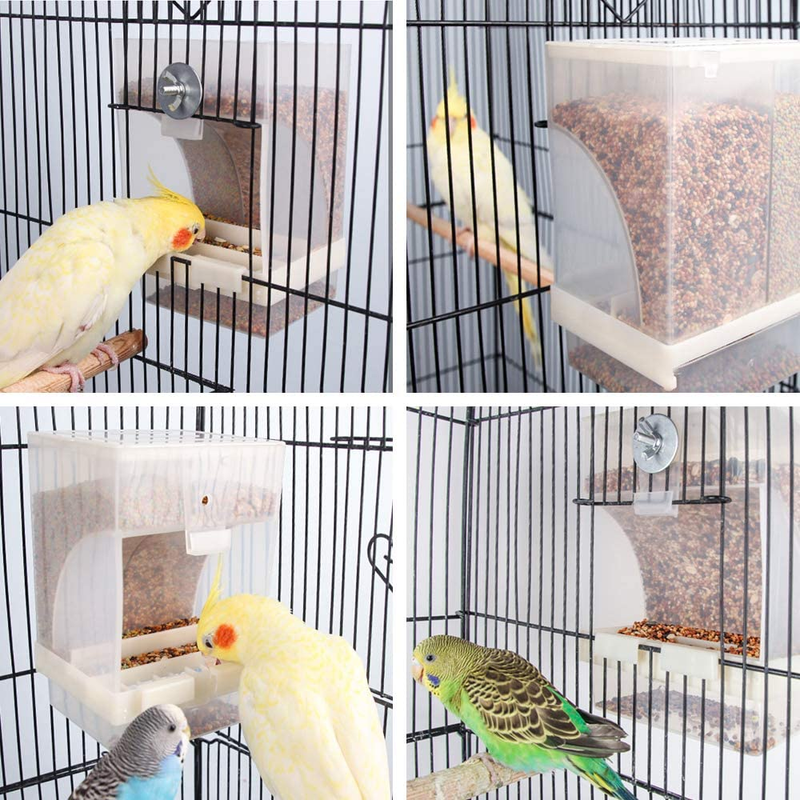 Automatic Bird Feeder No Mess for Cage inside Birds Stuff Cage Accessories Seed
