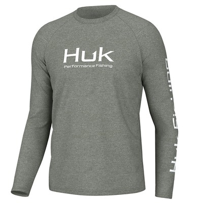 Мужская футболка преследования HUK Heather Vented Pursuit Crew