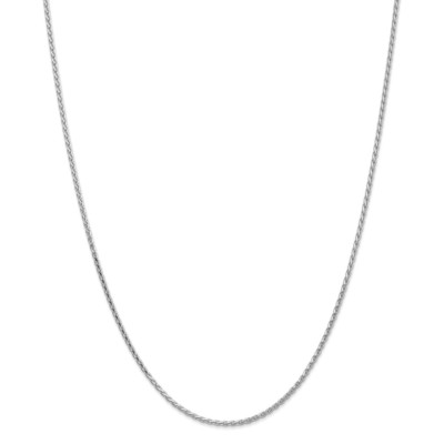 Pre-owned Superdealsforeverything Real 14kt White Gold 1.9mm Round Diamond Cut Wheat Chain; 16 Inch; Lobster Clasp