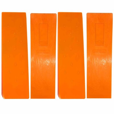 4 Pack 12'' Tree Felling Wedge Logging Bucking Falling ABS Plastic (Orange)