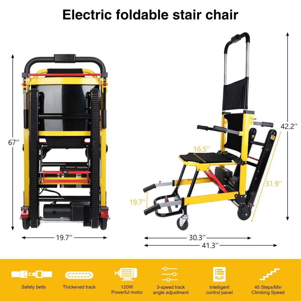 Motorized Climbing Wheelchair Power Stair Lifting Chair Elevator Disabled Adults