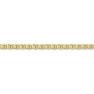 Pre-owned Skyjewelers Real 10kt Yellow Gold 3mm Concave Anchor Chain; 22 Inch; Lobster Clasp