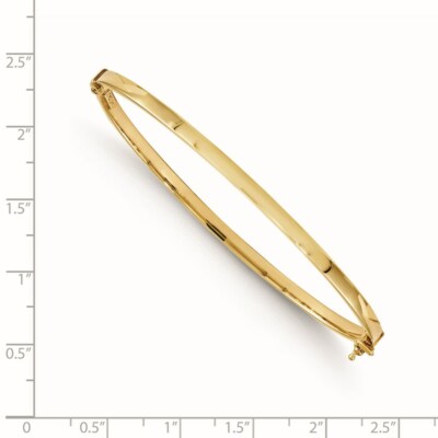 Pre-owned Superdealsforeverything Real 14kt Yellow Gold Polished Hinged Bangle