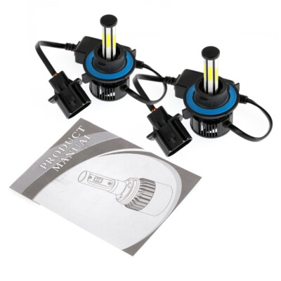 6-sides H13 9008 LED Headlight Bulbs High Low 1500000LM for Ford F-150 2004-2014