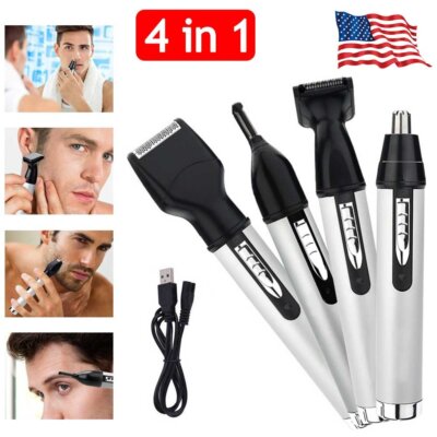 Electric Nose Hair Trimmer Rechargeable Ear Face Eyebrow Beard Shaver Clipper