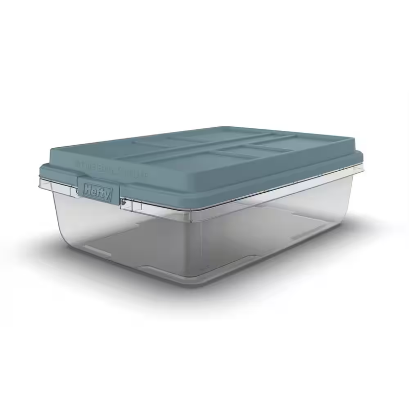 Storage Bin 40 Qt Hi Rise Plastic Stackable Storage Container Underbed Latch Lid