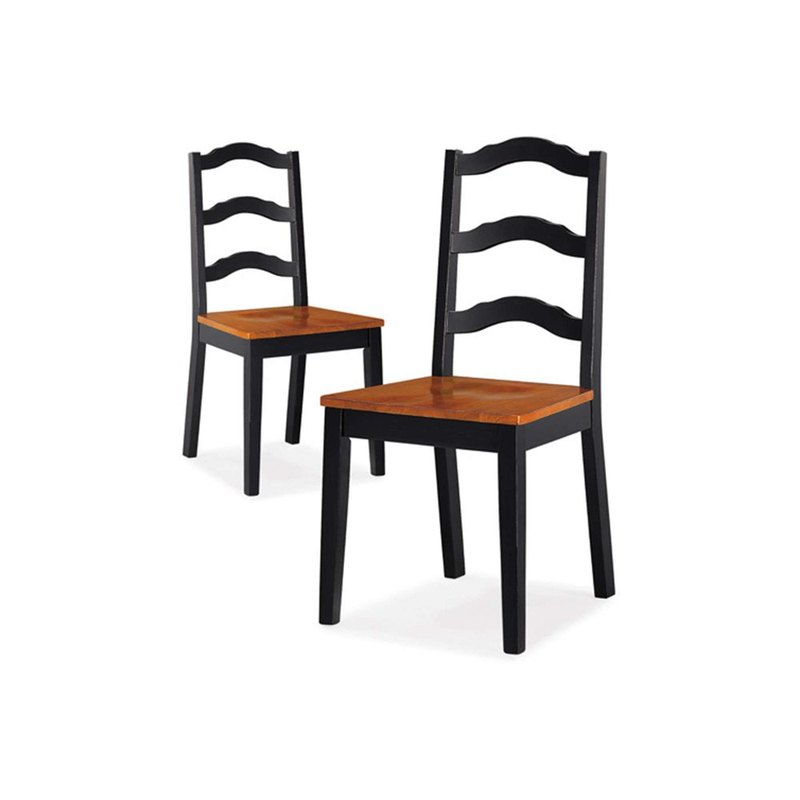 Set of 2, Better Homes & Gardens Autumn Lane Ladder Back Dining Chairs, Black