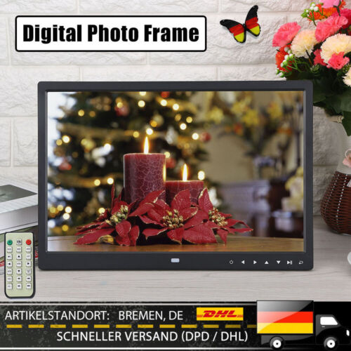 15 Zoll 1280* 800HD TFT LED Digitaler Bilderrahmen Fotorahmen Wecker Movie Player