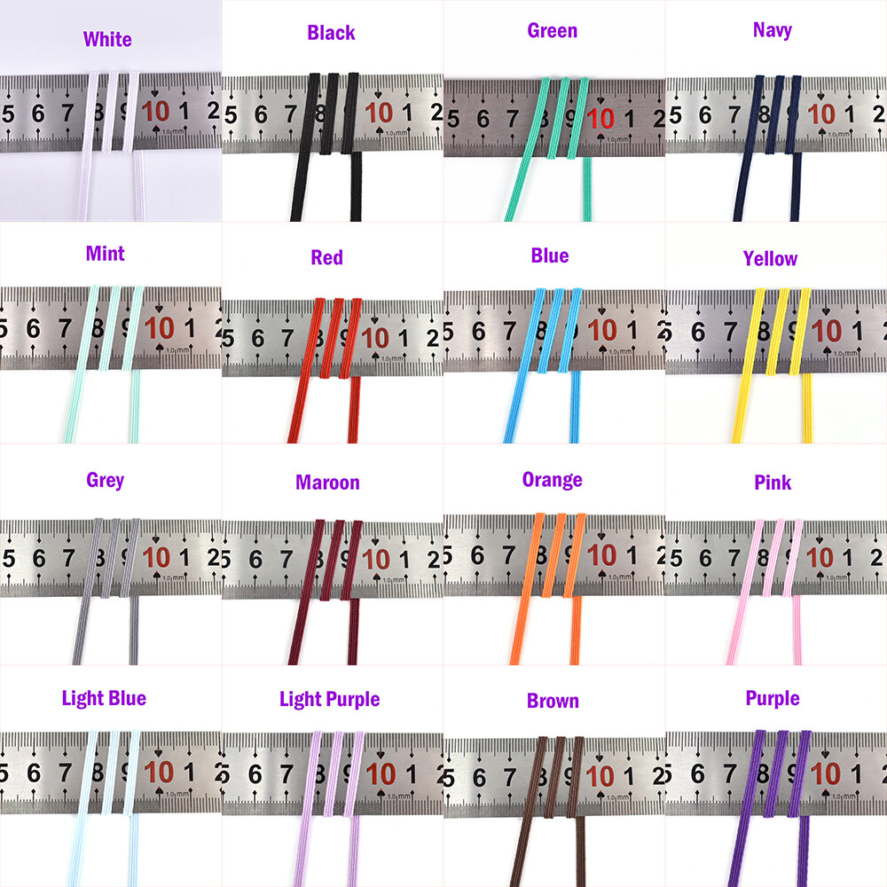 3mm Flat Elastic Band Stretch Cord Costume Clothing DIY Sewing