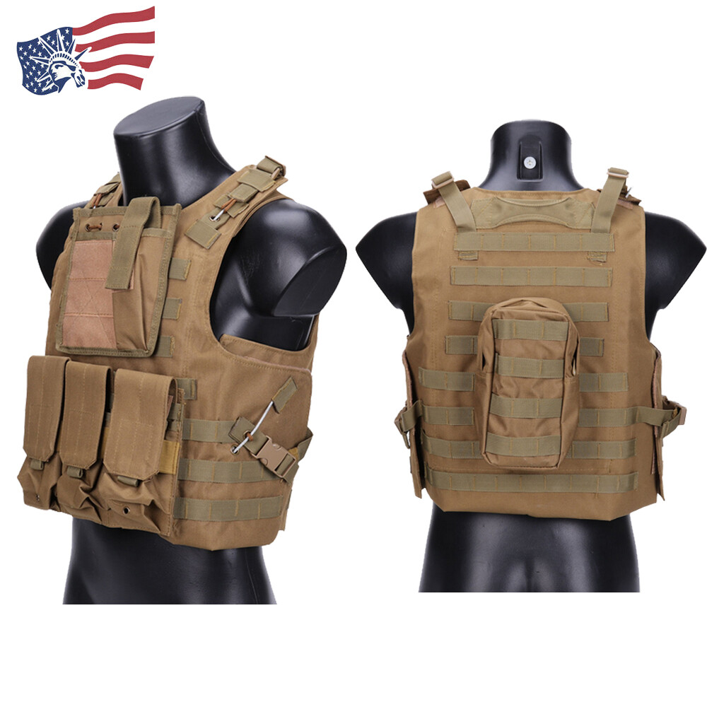 Tactical Vest MOLLE Military Airsoft Paintball Plate Carrier Combat Assault Gear