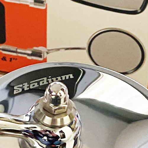 Stadium Stainless Steel Round Bar End Mirror Fits 7/8" Bars BSA, Triumph