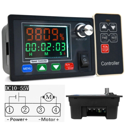 DC10-55V 40A DC Brush Motor Speed Controller LCD Digital Wireless Remote Control
