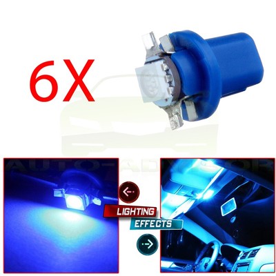 6x T5 B8.5D 5050 Blue Epistar SMD LED Bulbs Dashboard Cluster Gauge Dash Light